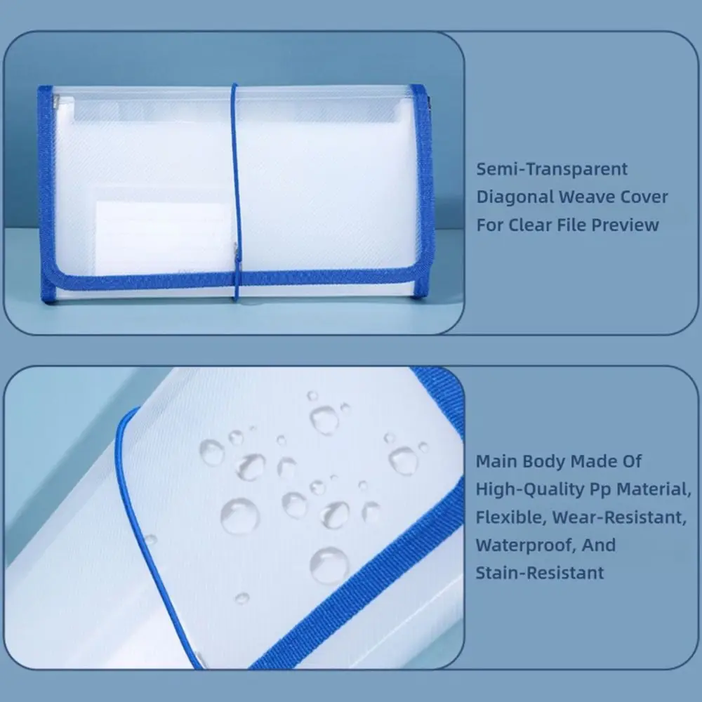 High Quality PP B6 File Folder Classification Waterproof Receipt Holder Strap Design Bill Storage Bag Entrance Decoration