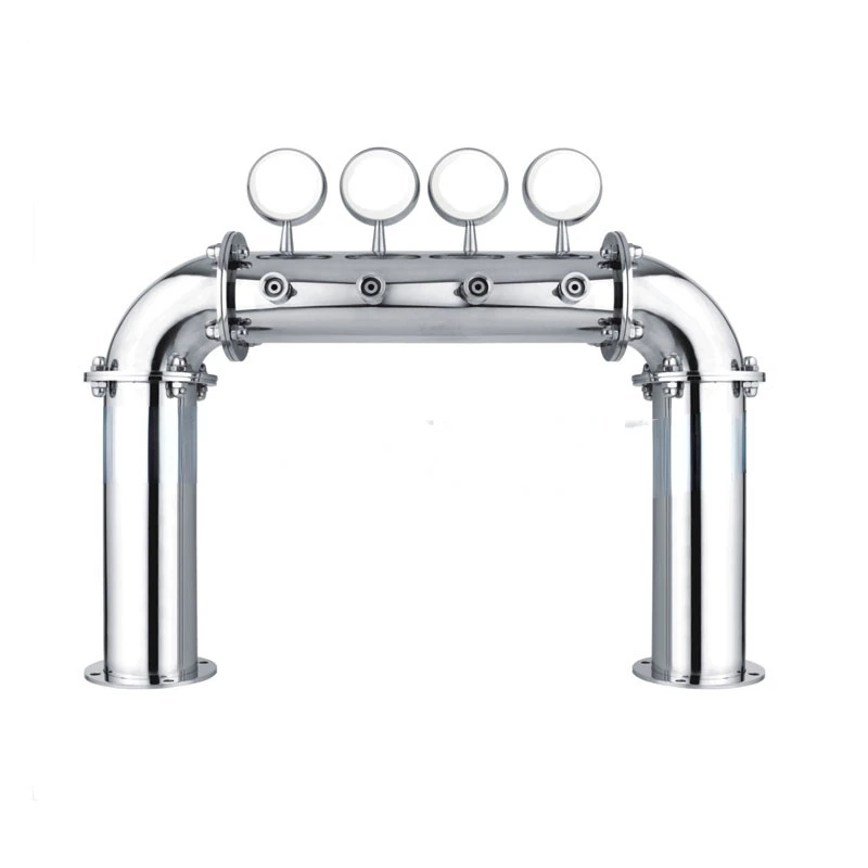 Draft beer machine head 304 stainless steel without light T-shaped four-hole small wine column for bars and restaurants