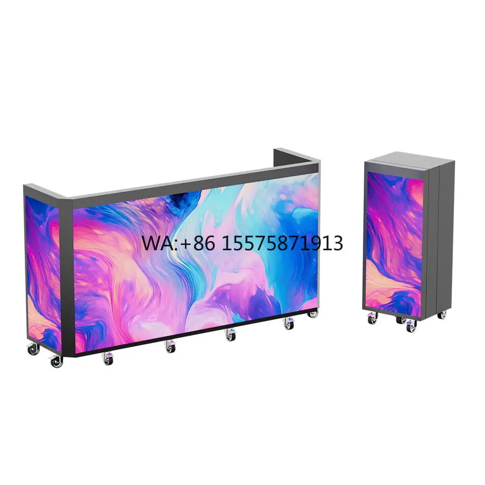 

Six Folding Tavolo Dj Table Facade Led Display Screen Dj Booth for Music Club