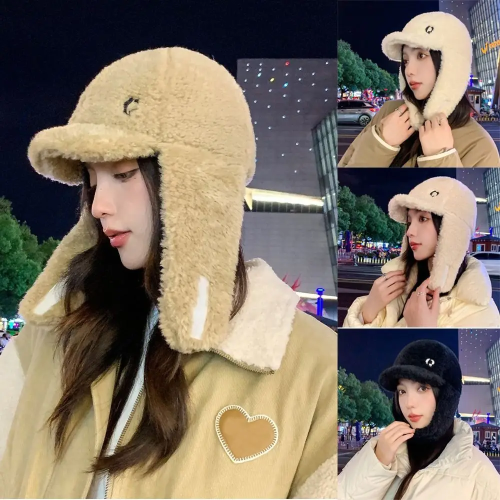 

Korean Style Thickened Ear Protection Hat Warm Plush Earflap Hat Windproof Cashmere Hat Winter Outdoor Warmth Accessories