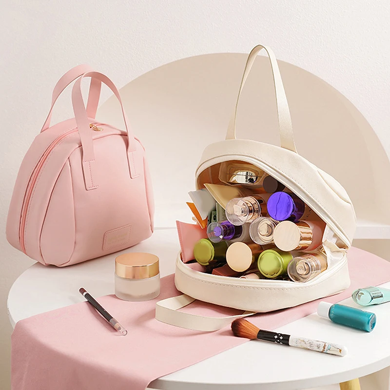 Organizador de maquillaje de viaje, neceser femenino, bolsa de gran capacidad, bolsa de maquillaje, bolsa de almacenamiento, bolsa de cosméticos portátil de lujo para mujer