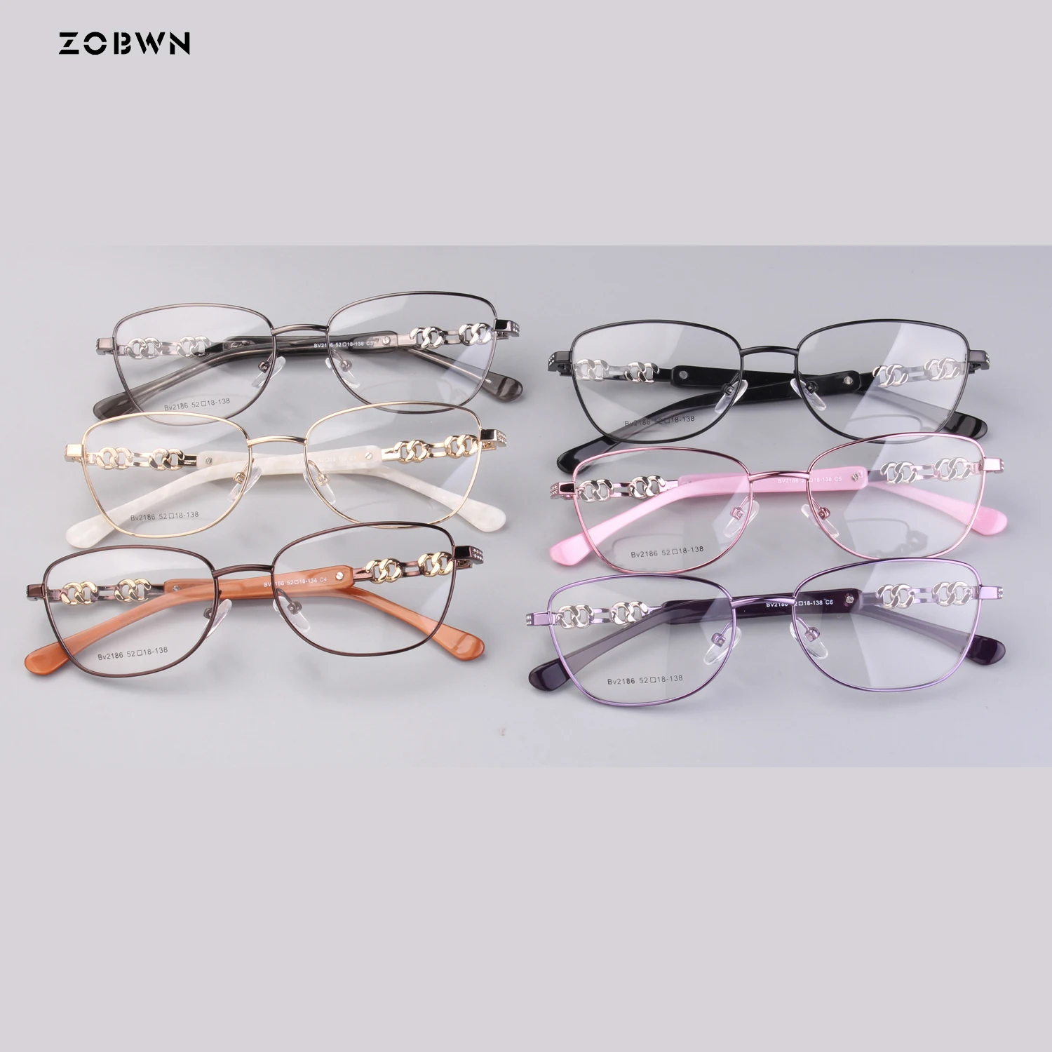 

High quality glasses women metal diamonds lentes opticos para mujer for trip drive ride casual full frame lady students brown