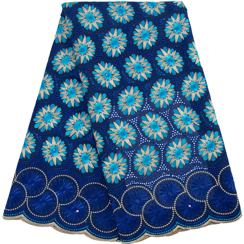 

African Lace Fabric with stones 2023 High Quality Nigerian Embroidery Cotton Lace for Women Party Evening Dresses F3163
