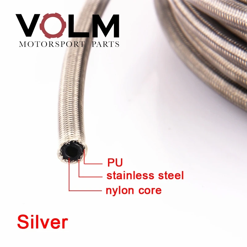 AN3 Motosiklet örgülü Paslanmaz Çelik naylon FREN HATTı HORTUM SıVı HIDROLIK Hassas hortum Gaz Yağı Yakıt Hattı Hortumu