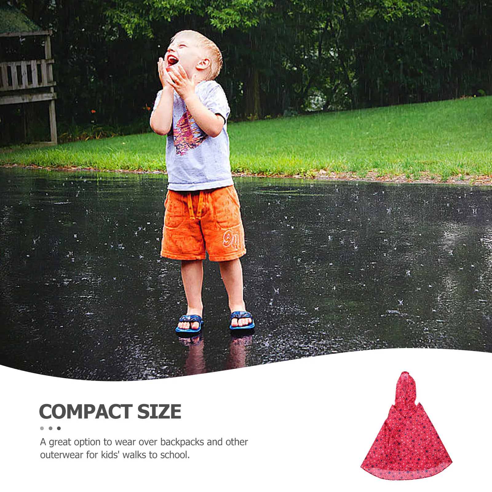 

Star Cloak Rain Poncho Kids Ponchos Hooded Raincoat Boys Girls Toddler Nontoxic Soft Lightweight Foldable Storage Full Cover