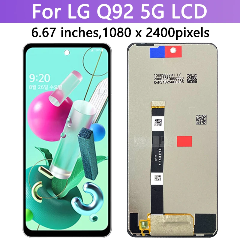 6.67" Nowy Ekran do LG Q92, Wyświetlacz LCD do LG Q92 5G LM-Q920N, Ekran Dotykowy, Digitizer, Zestaw do Naprawy, Części Zamienne — zdjęcie produktu 3