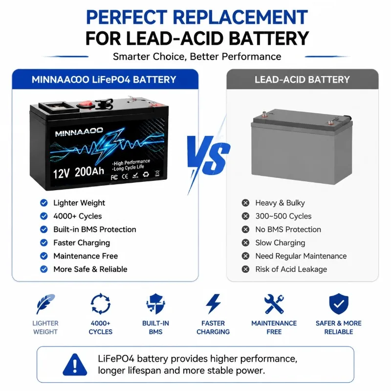 LiFePO412V 30AH 50AH 80AH 120AH 180AH 200AH lithium battery with built-in 300ABMS6000+cycle charger for fast shipping from EU Bo