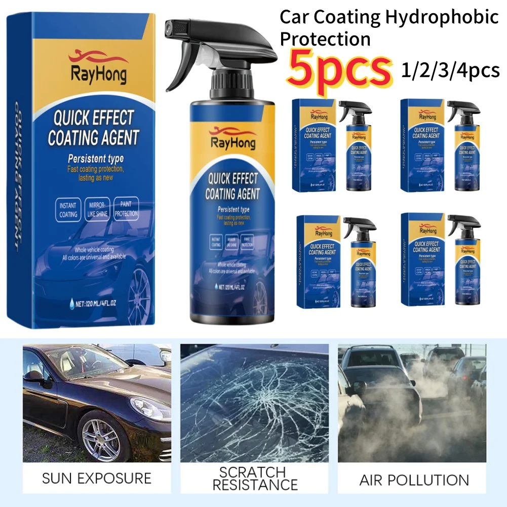 1-5pcs 120ml Car Ceramic Liquid Coating Spray Nano Crystal Hydrophobic Layer Polishing Agent High Gloss Paint Protection Wax Car