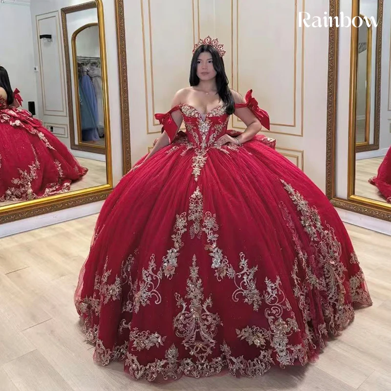 

Off The Shoulder Quinceneara Dress Ruffled Organza With Embroidered Lace Prom Party Gown Sleeveless Customized Vestido De Noche