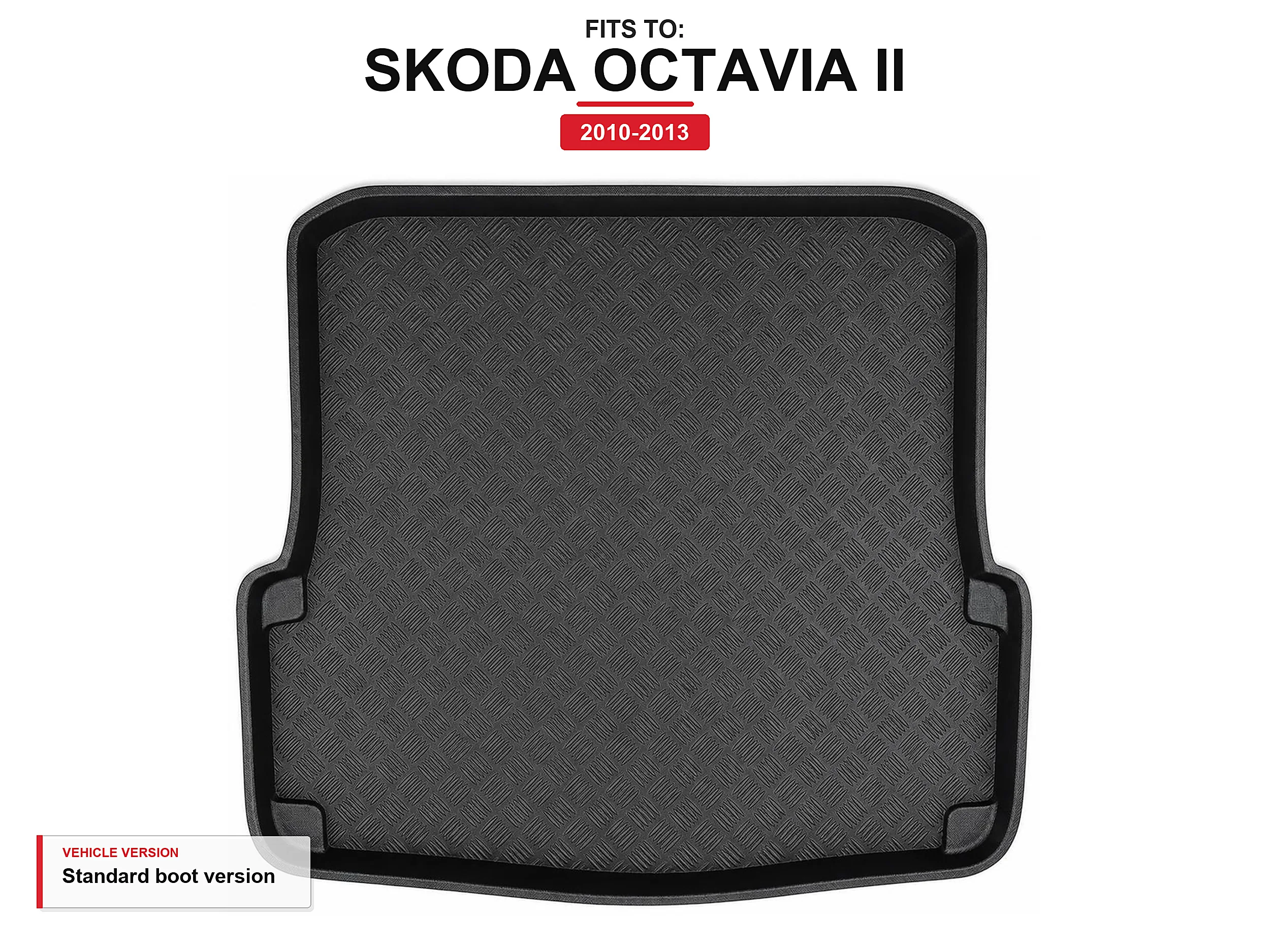 Kofferbakmat met rand voor: Skoda Octavia Ii 2010-2013