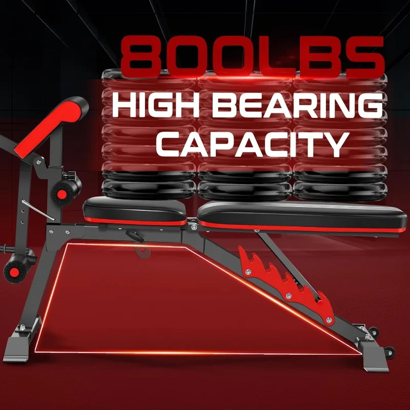 Multifunctional Weight with Leg Extension and Preacher Pad,Workout for Decline Bench Press,Strength Training Bench