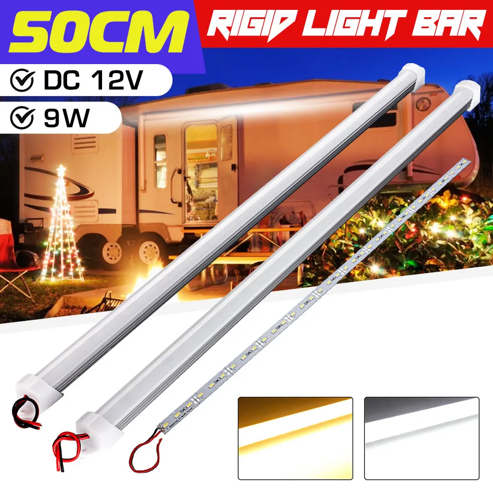 Waterproof Rigid LED Light Bar with Cover US Lamp, Waterproof Cabinet Light Bar, 50cm, 9W, 5630, 36SMD, 12V