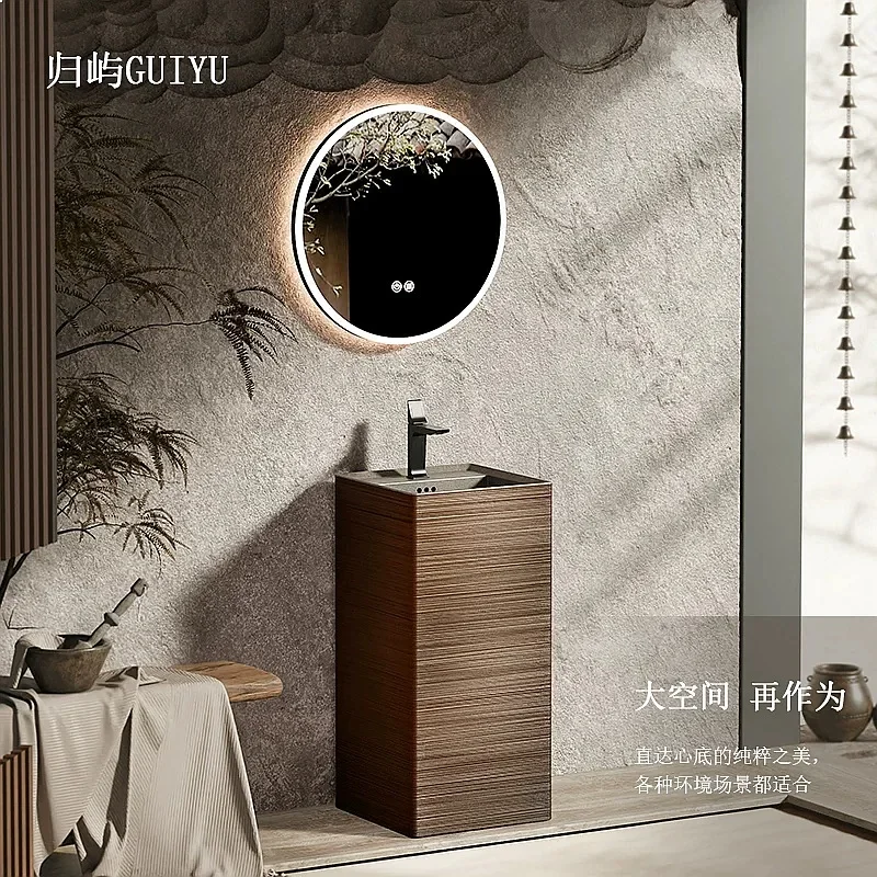 Uu Vintage Wabi-Sabi Column Washbasin Chinese Style Pedestal Sink For Bathroom Outdoor Courtyard Tea Room