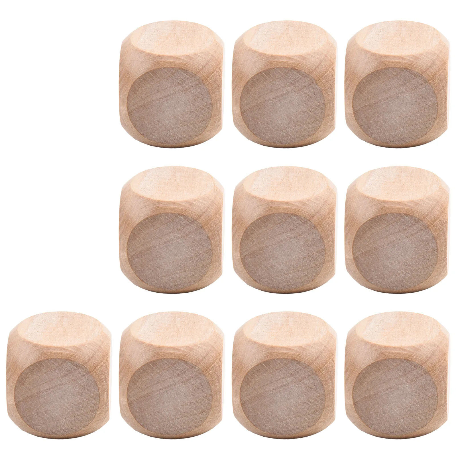 Dados de madeira inacabados para impressão artesanal DIY, cubos em branco, duráveis e intermináveis, vários tamanhos, vários tamanhos, 10PCs