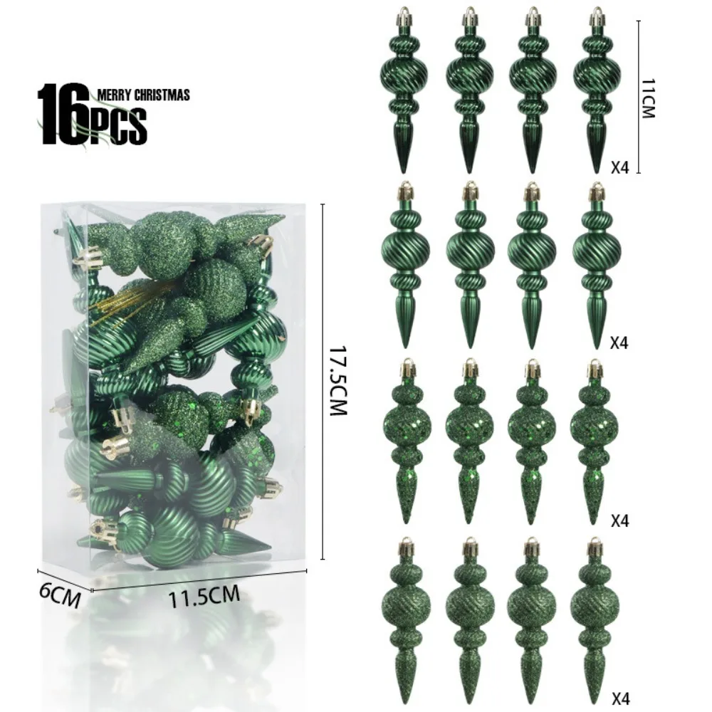 

A Set Shiny Finish Christmas Ball Ornament Glitter Effect Sequined Design Christmas Tree Pendant Finial Drop Ornament