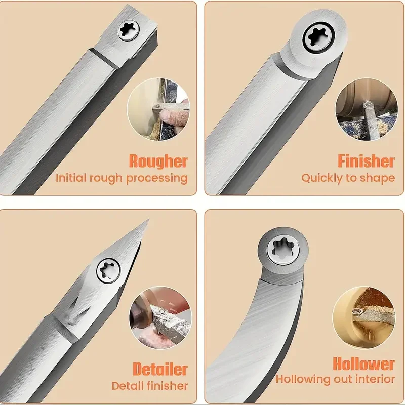 كربيد يميل الخشب تحول طقم أدوات مخرطة أكثر خشونة التشطيب سوان الرقبة أدوات تفريغ الخشب إزميل مخرطة جوج #4