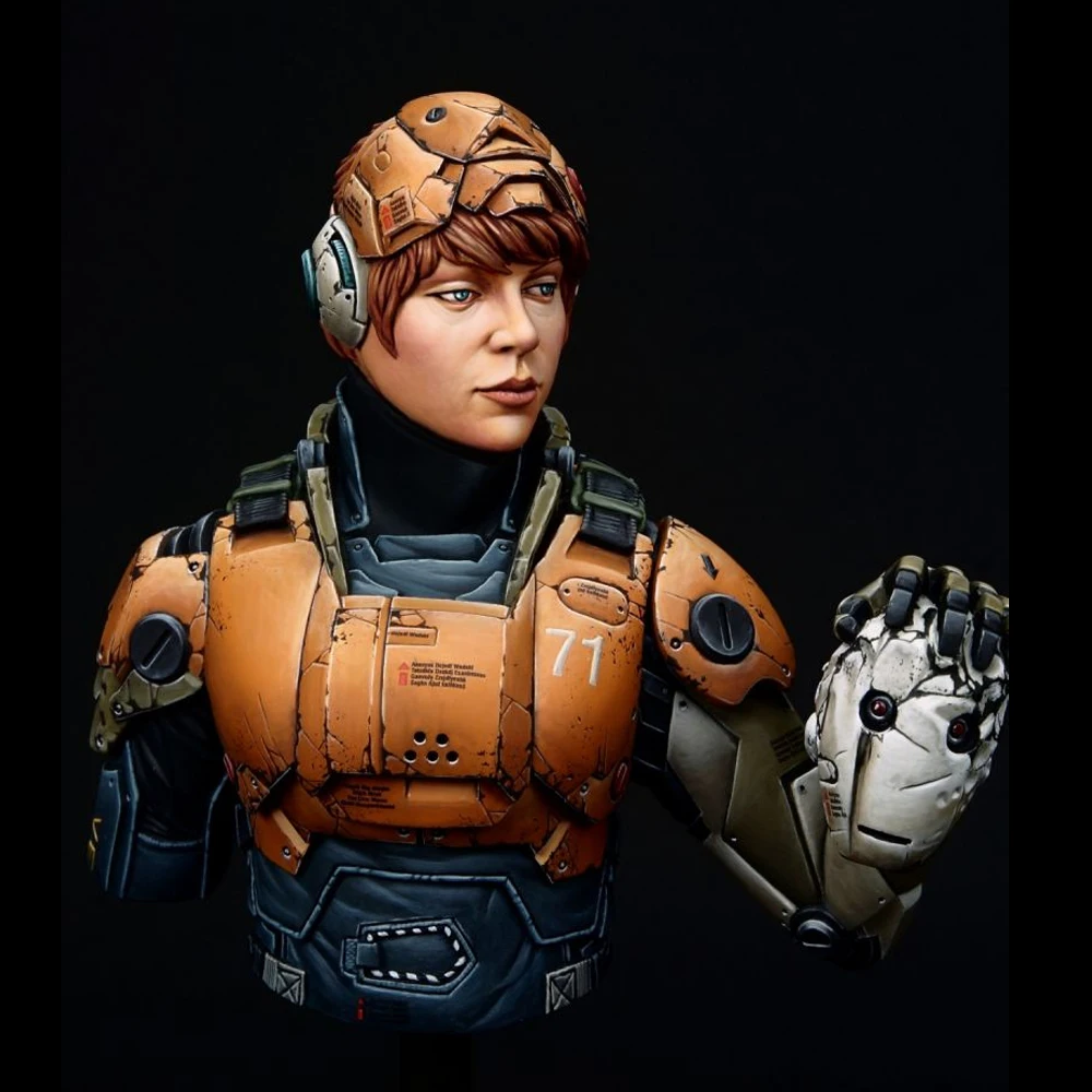 1/10 Marta, Sergeant, Resin Model figure Bust, GK, Science fiction mechanical theme, Unassembled and unpainted kit