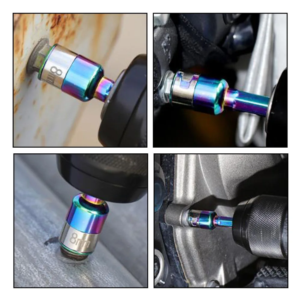 8mm Hex Shank Ball Socket Adapter Non Magnetic Quick Release with 60mm 1/4 inch Connecting Rod for Industrial Use