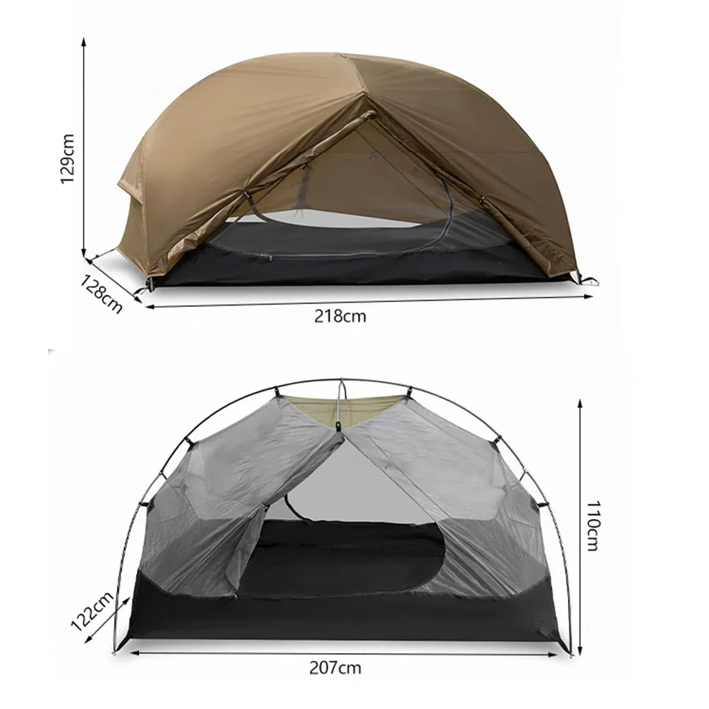 

2-3 Person Ultralight Backpacking Tent Aluminum Alloy Pole Double Waterproof Easy Setup Hiking Survival Tent for Outdoor Camping
