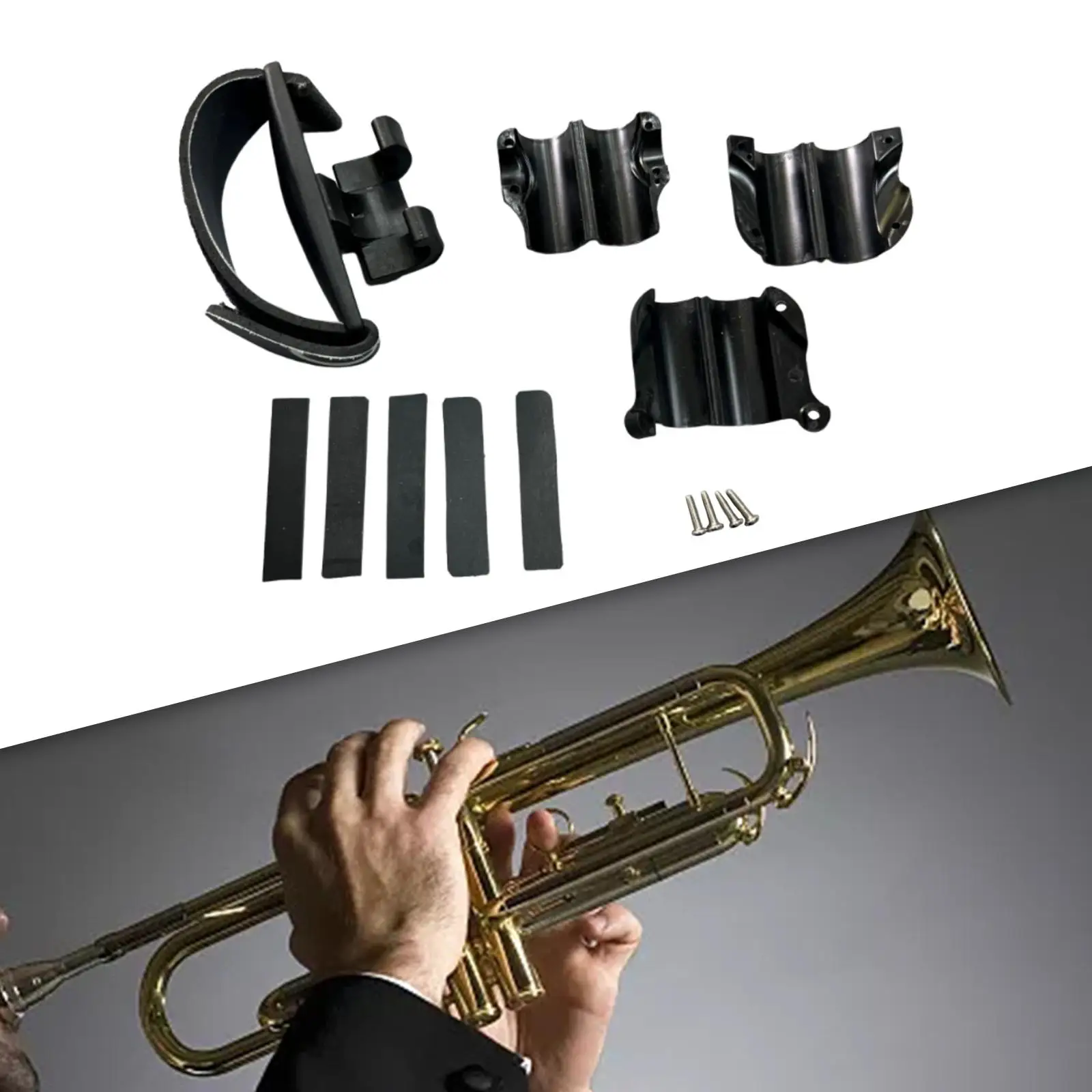 Trombone Grip Easy to Install Can Balance The Instrument Practical Guard Attachments with Screws and Straps Cleaning Care Parts