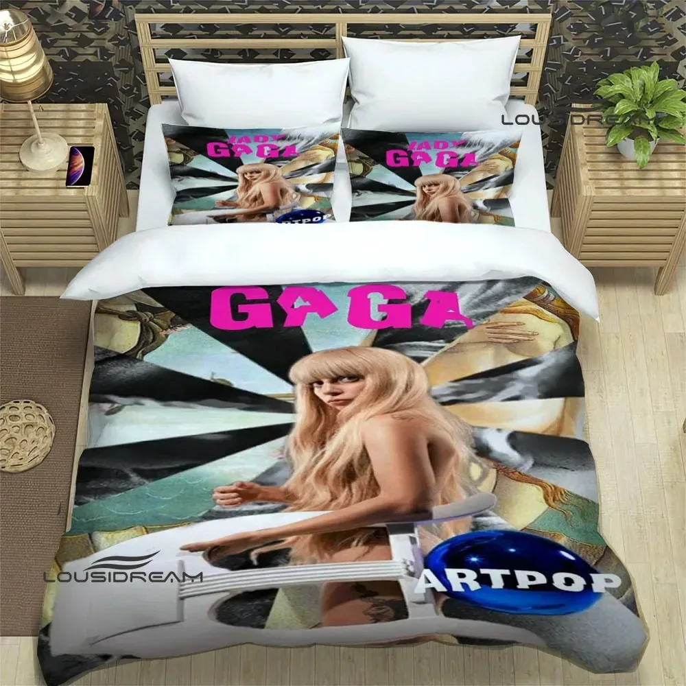 

Star L-Lady-Gaga printed Bedding Sets exquisite bed supplies set duvet cover bed comforter set bedding set luxury birthday gift