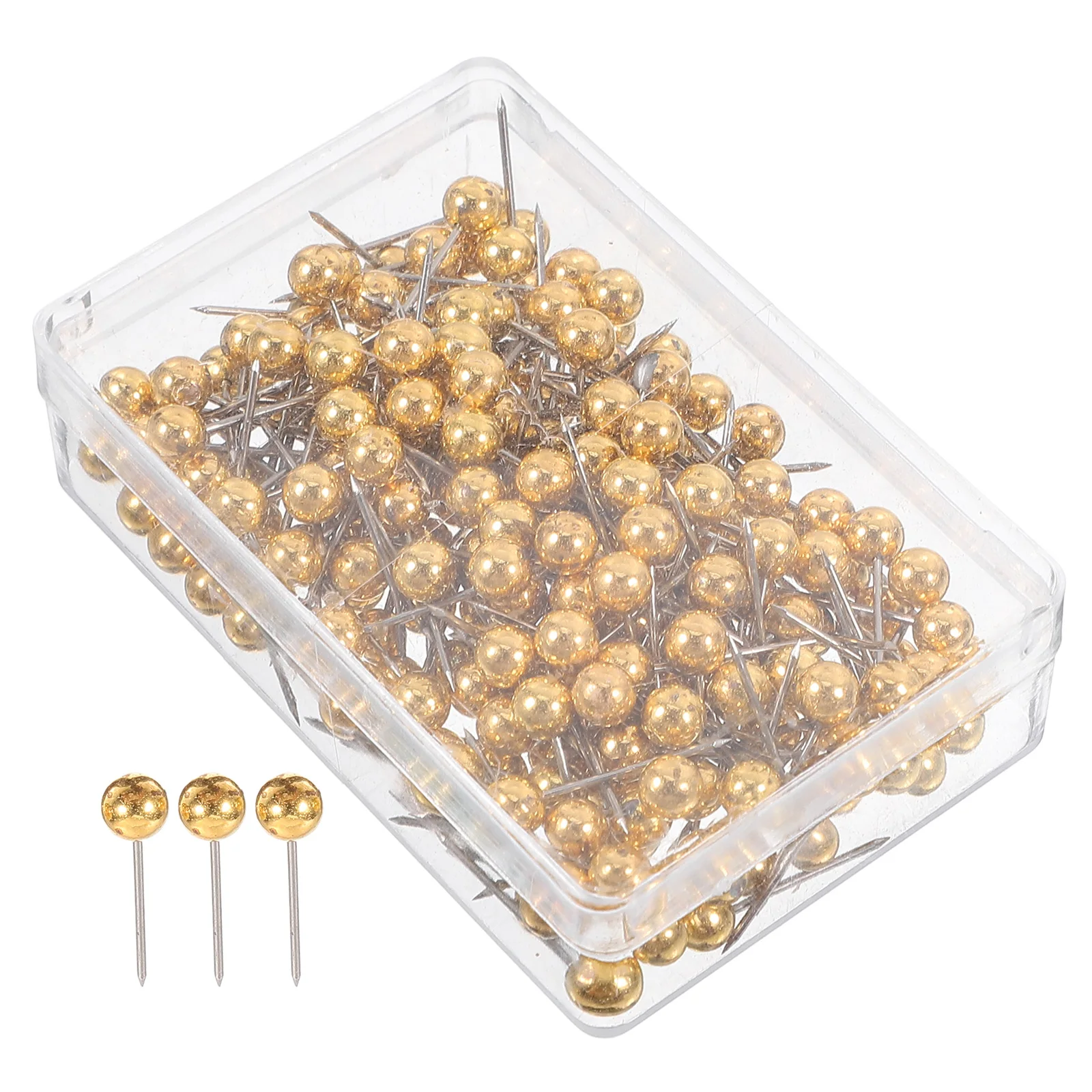 

200 pcs Gold Map Pins Decorative Painting Fixed Needle Ball Head Stationary Marking Push Crafting Safe School Office