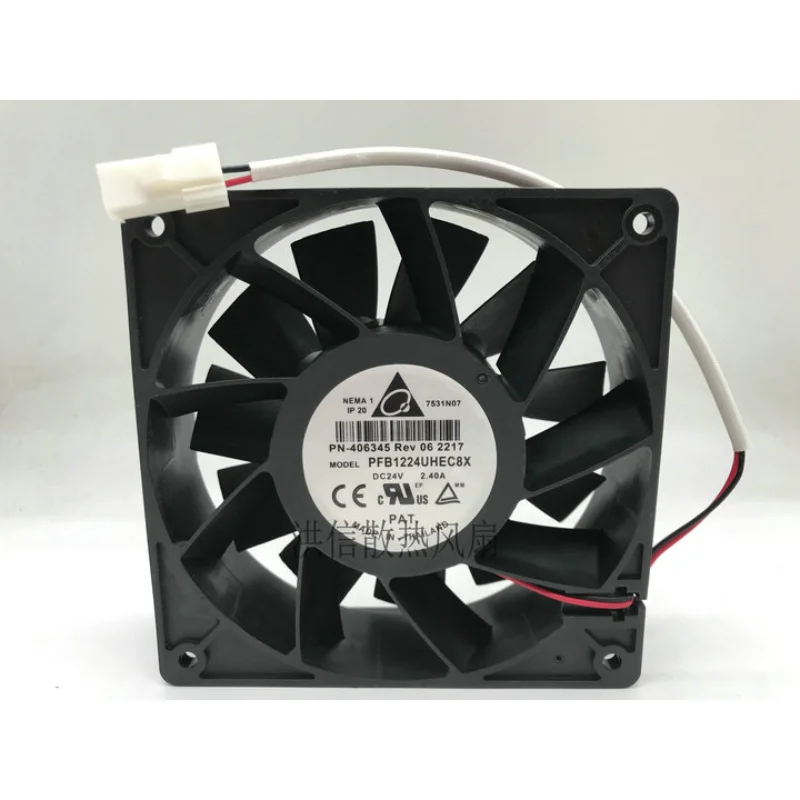 New CPU Cooler Fan for Delta PFB1224UHEC8X DC24V 2.40A High Air Volume Inverter Cooling Fan 12038 120*120*38mm