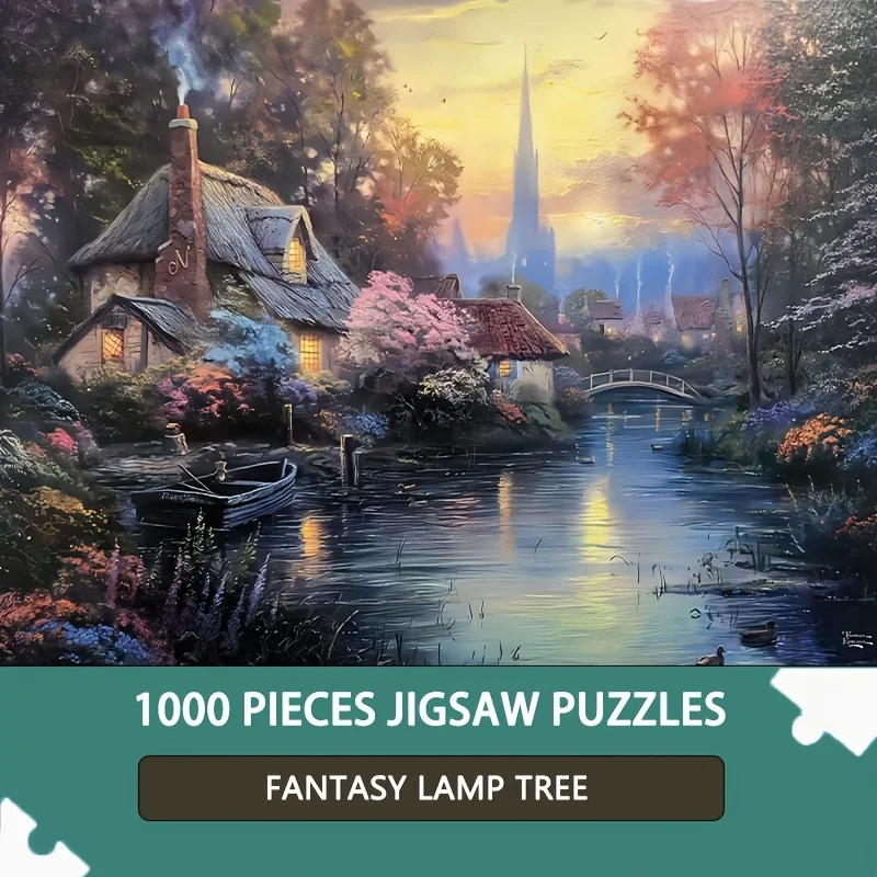 

70cm*50cm adult puzzle Forest House Jigsaw Puzzle 1000 Pieces for Adultsoffice Home Wall Art Decor, Ideal Gift for Christmas,