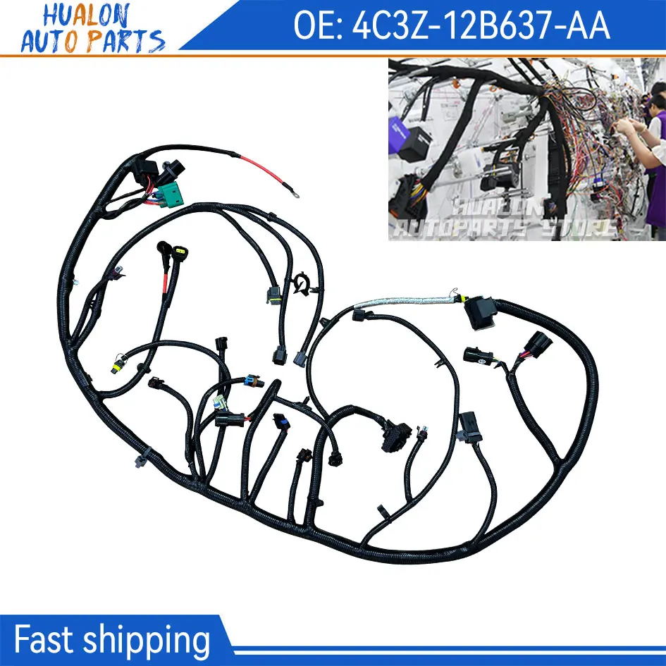 4C3Z-12B637-AA Engines Wiring Harness Compatible for Ford Excursion F250 F350 F450 F550 Super Duty 2004 9-23-03 & After 6.0L V8