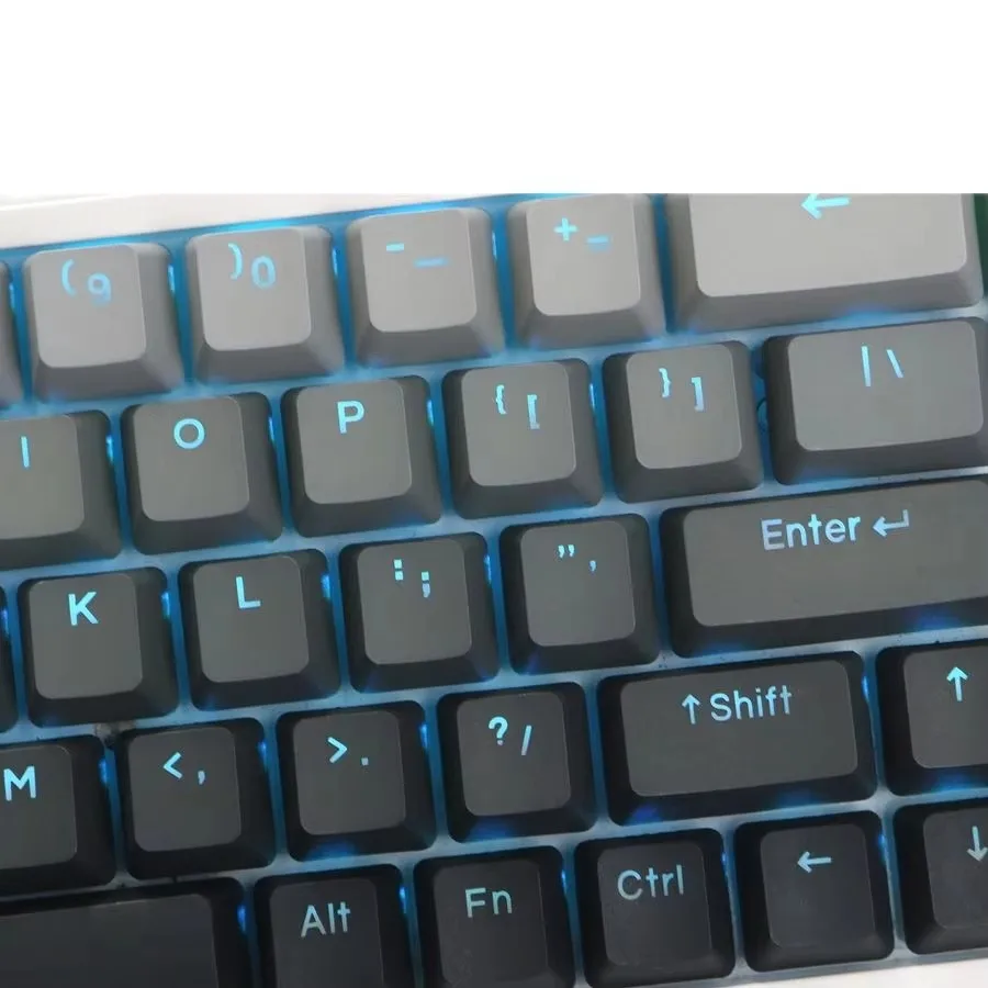 134 Keys Polar Day Keycaps PBT OEM Profile Gradient Grey Backlit Through Side Top Print Mechanical Keyboard GK61 Anne Pro 2