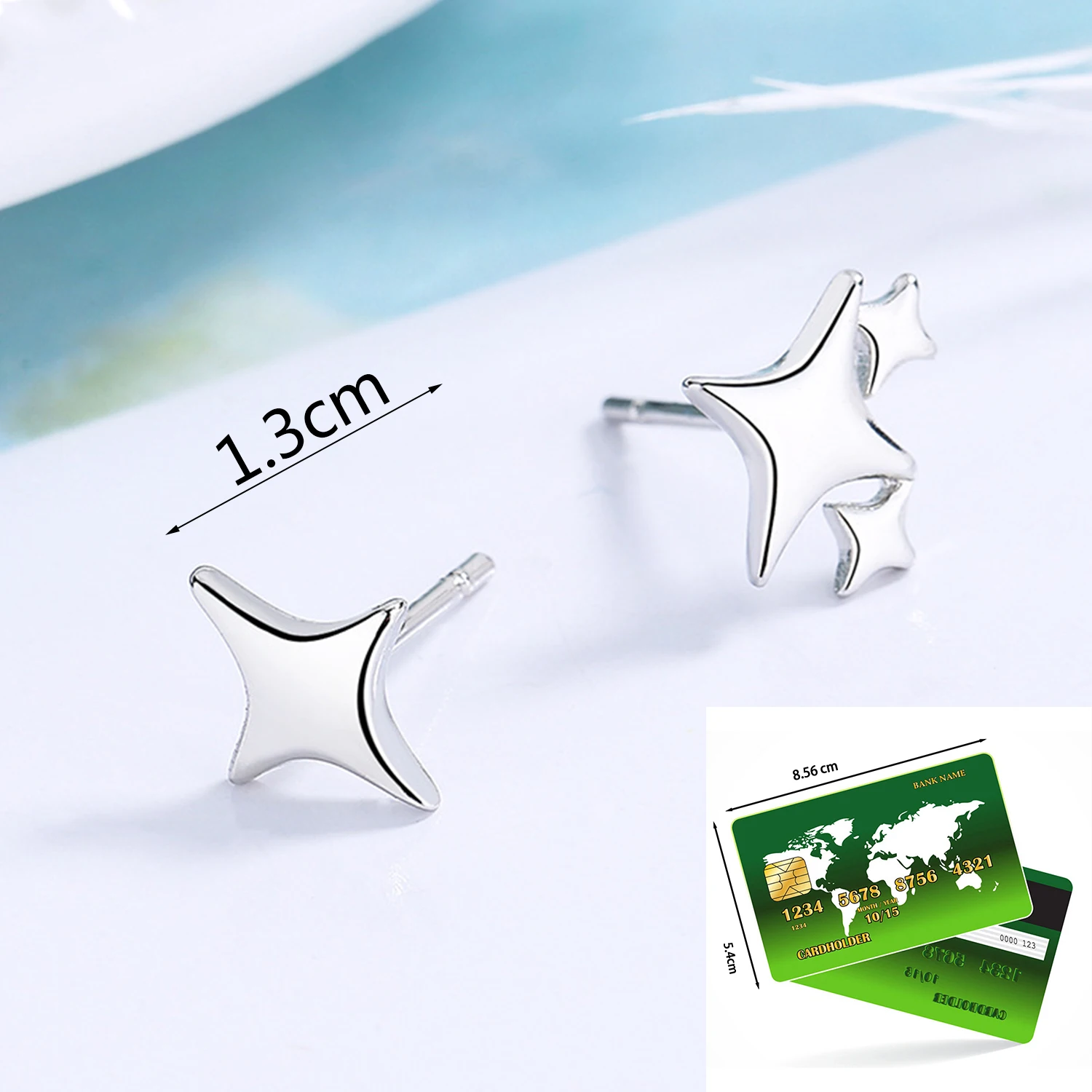 Simple Stylish Star Women Y2K Punk Design Irregular Earrings Shiny S925 Silver Exquisite Versatile Stud Earring Fashion Jewelry