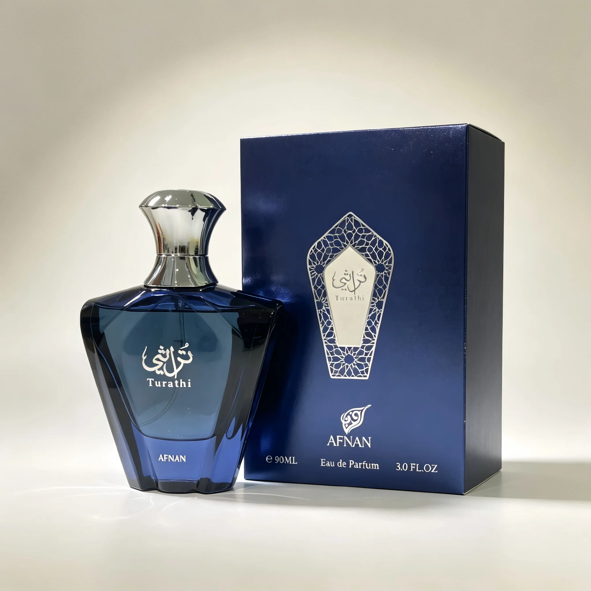 

Afnan Turathi 90ml 3.0oz Eau de Parfum, Men's Gift Fragrance with Rich Woody & Spicy Oriental Scent