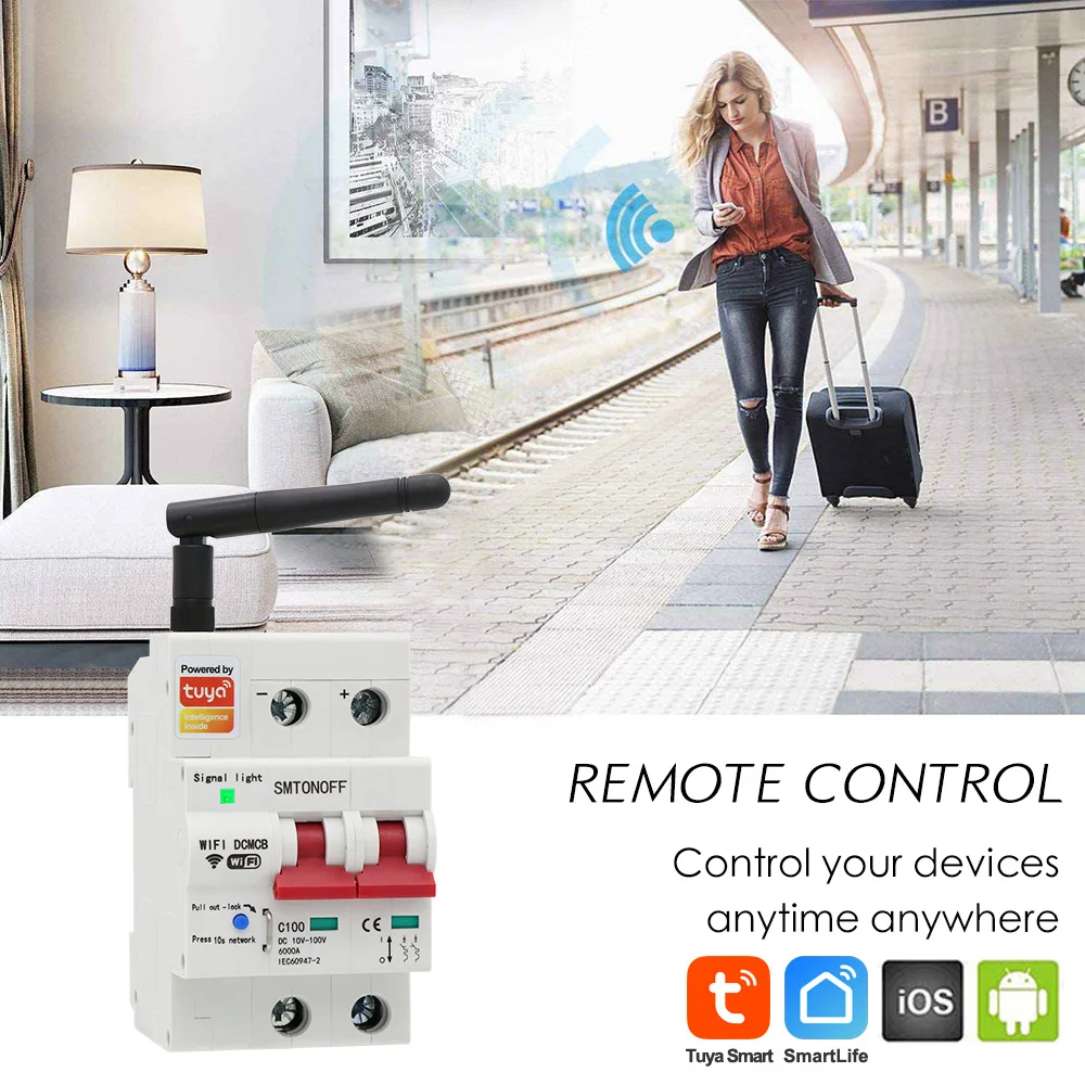 Tuya Smart Life WLAN DC Smart Leistungsschalter 12V 24V 48V Überlast- und Kurzschluss-Schutz mit Alexa Google Home für Smart Home – Detail 6