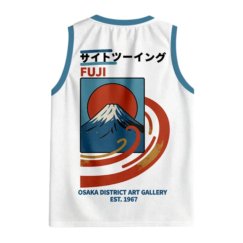 2026 Sommer Mode Limitierte Auflage Fuji-Berg Landschafts-Tourismus 3D-Gedrucktes Tanktop Y2K V-Ausschnitt Atmungsaktives Eltern-Kind-Tanktop – Detail 7