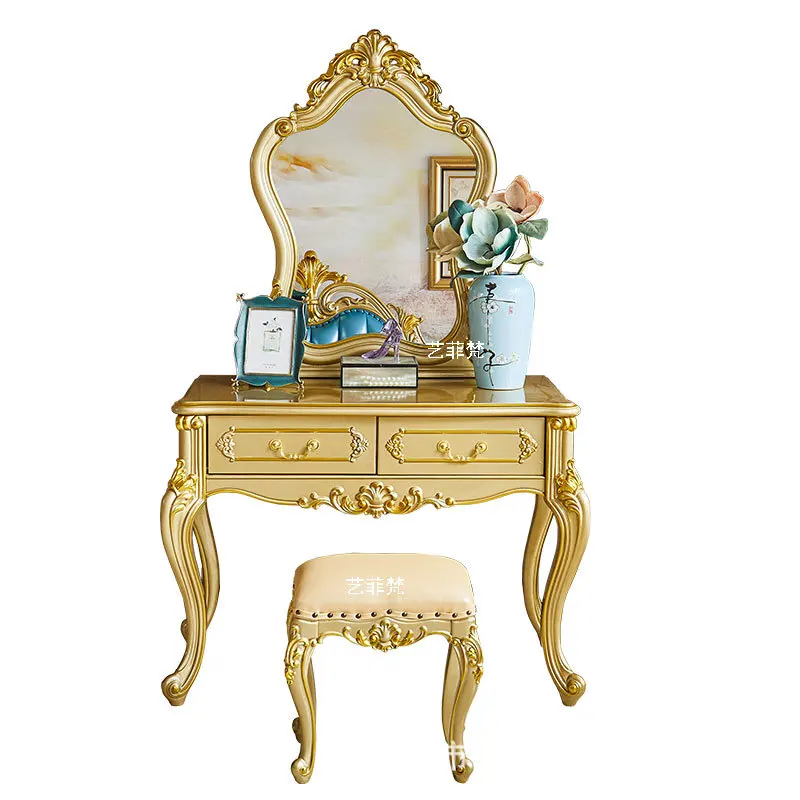European solid wood dresser, bedroom princess dresser, European and American luxury furniture