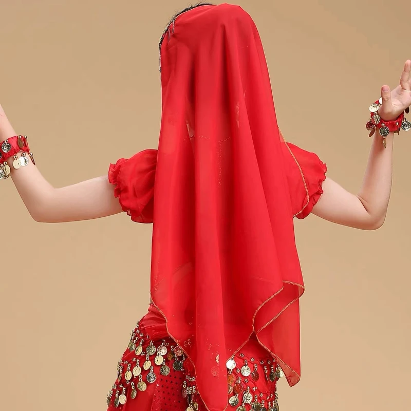 Belly Dance Stage Performance Costume, Girl's Bell Strap Top, 6-color Indian Dance Costume, Small Chili Top, Adjustable Costume