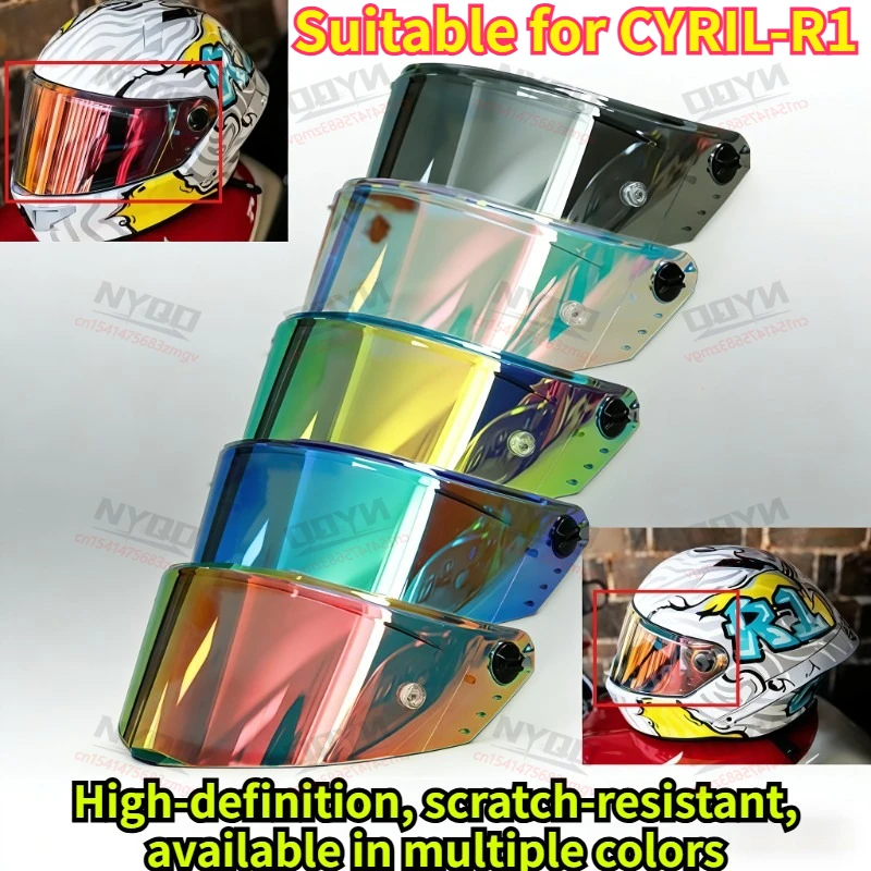 

Hot CYRIL Helmet Original Electroplated Lens, R1 F352 Full Helmet Sun Protection Anti Glare Professional Accessories