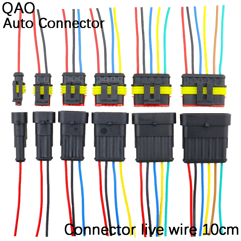 1set AMP 1P 2P 3P 4P 5P 6P Way Waterproof Electrical Auto Connector Male Female Plug with Wire Cable harness for Car Motorcycle