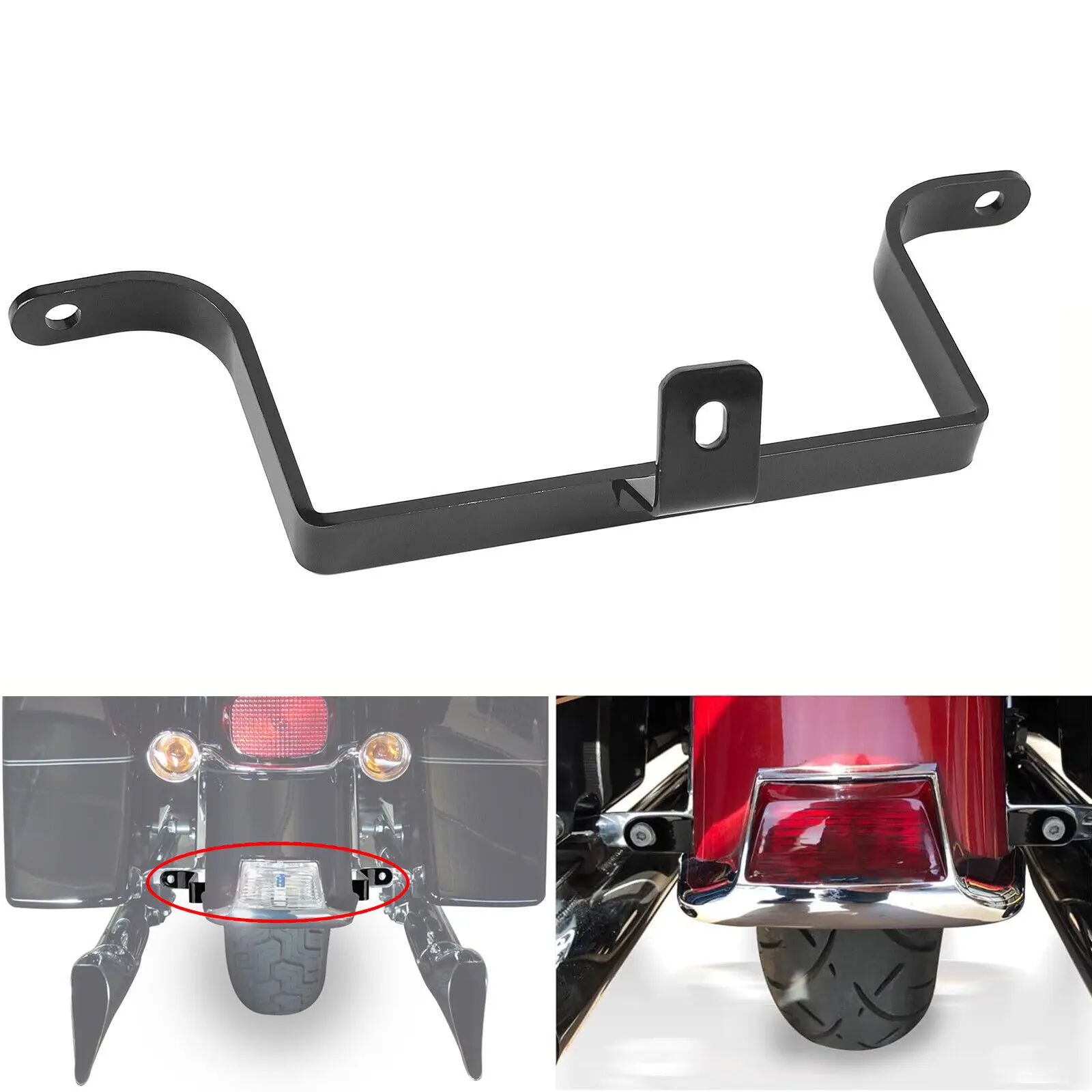 

Черная седельная сумка для мотоцикла, опорный кронштейн для крыла, заднее крепление для Harley Touring Electra Road Street Glide 1984-2008