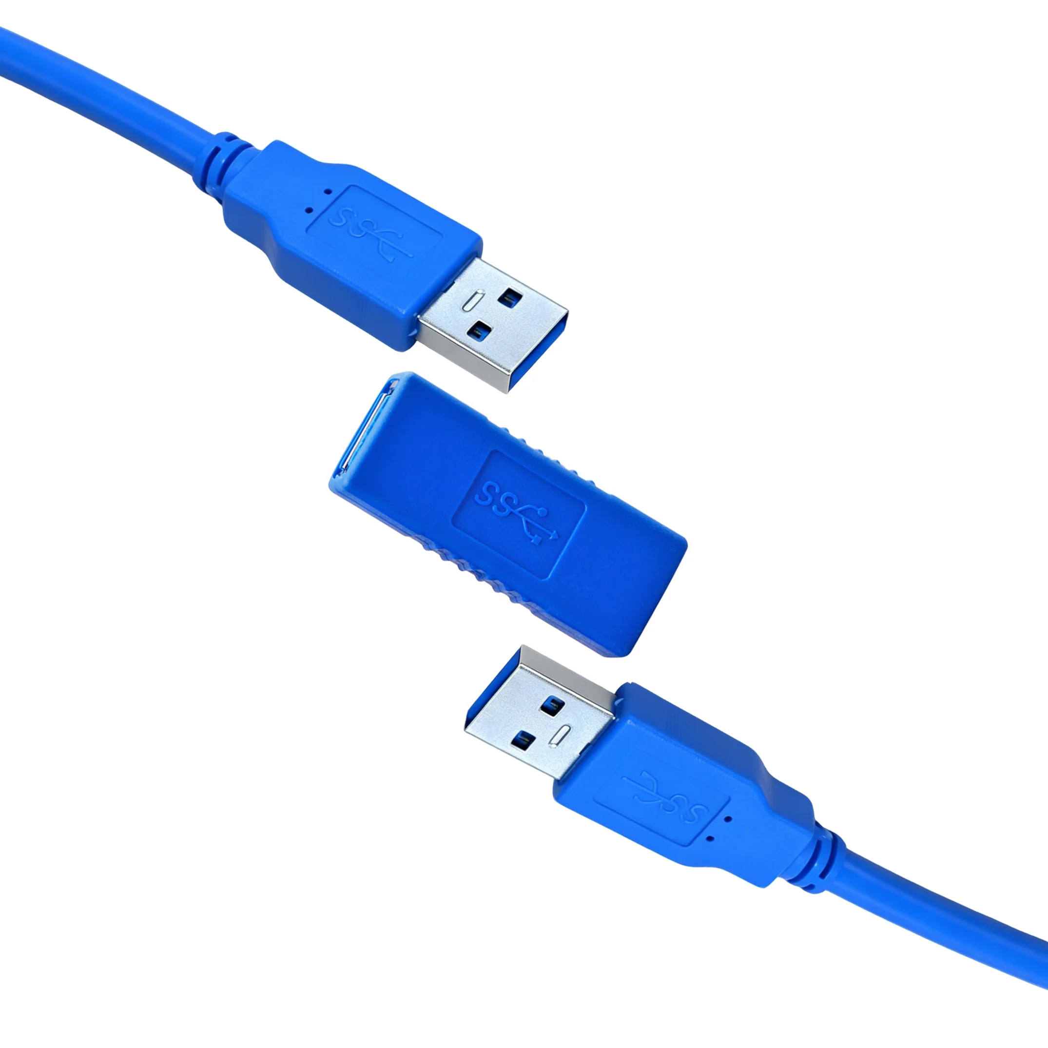 USB 3.0 Cable with A to A Female Adapter 5Gbps High Speed Data & Power Cord for Desktop Laptop External Hard Drive Hub Cooler