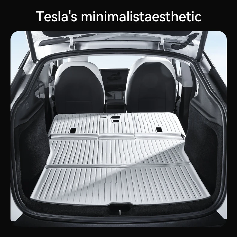 YZ TPE Auto-Fußmatten mit Metallpedalen für Tesla Model Y Juniper, integriertes Kofferraummatte-Set, wasserdicht, für alle Jahreszeiten geeignet. – Detail 11