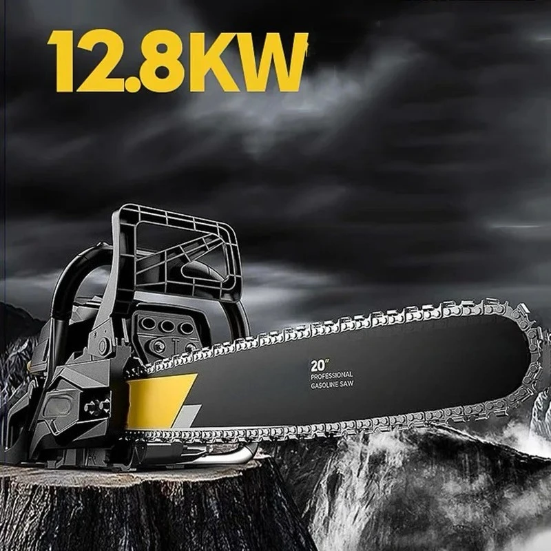 Original 98 Cylinder Gas Powered Chainsaw 12800KW Heavy Duty Logging Cutting Machine Fuel Efficient Household Tool