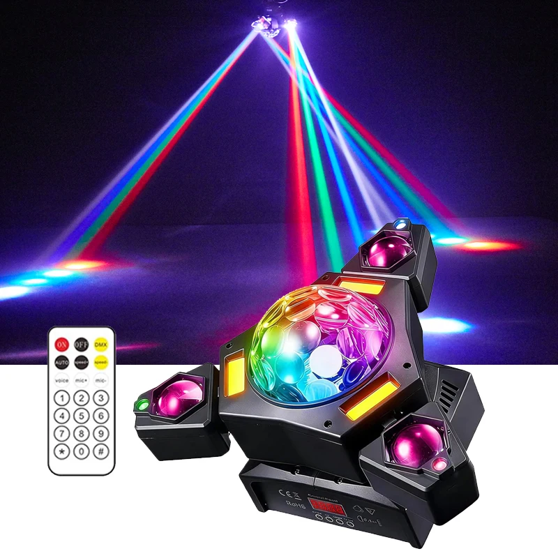 80W RGBW LED Stage Lighting DJ Magic Ball Disco Lights With RGB Beam&Strobe Effect DMX512 Remote Control for Party Club Wedding