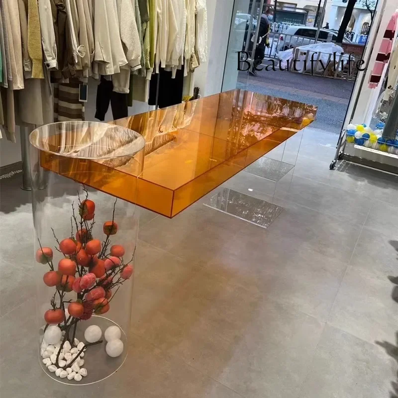 X35 Acrylic Display Table Middle Display Cabinet Clothing Store Nakajima Flowing Water Platform Shoe Rack Store Display Table