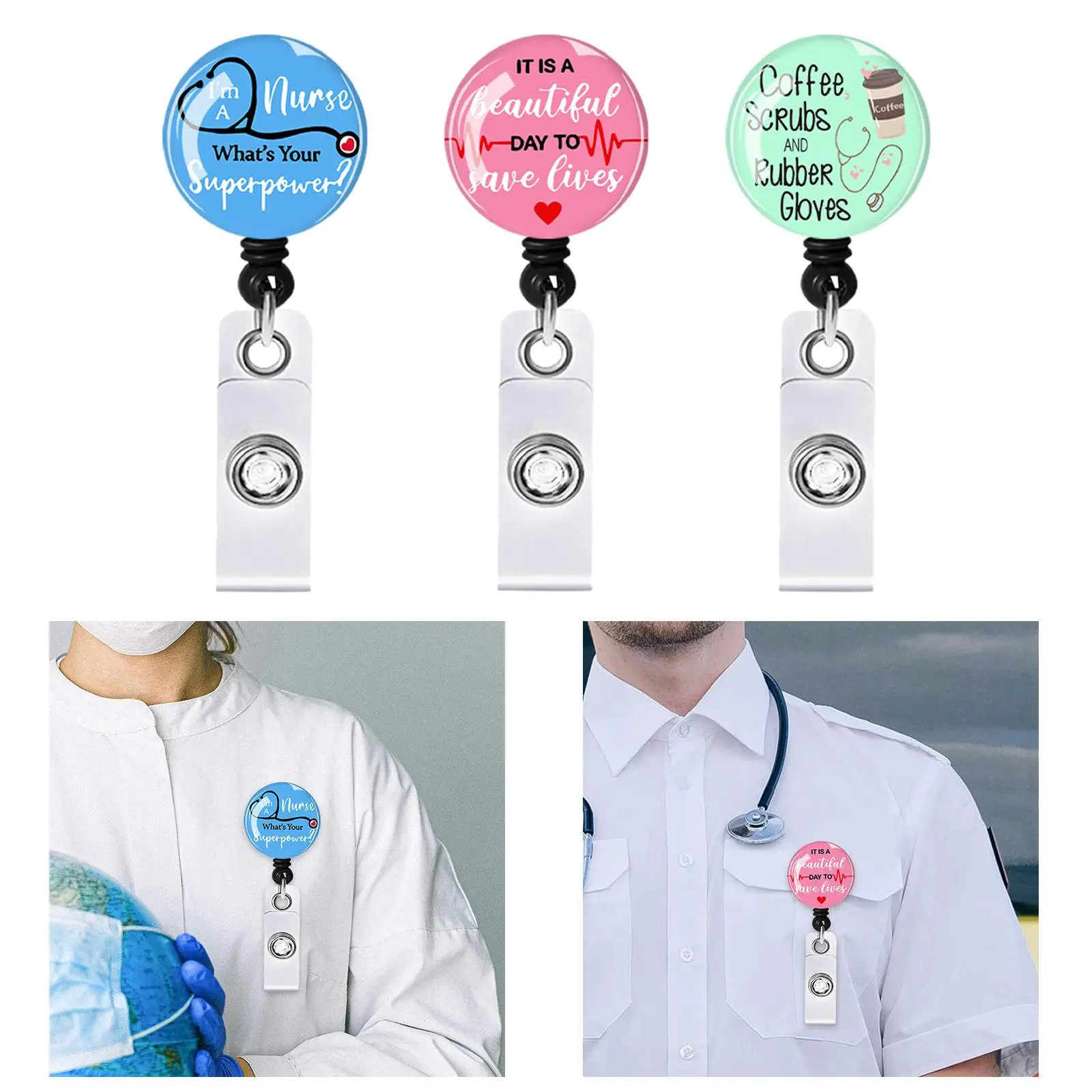 Porta Badge identificativo retrattile porta Badge retrattile per ufficio regalo infermieristico medico