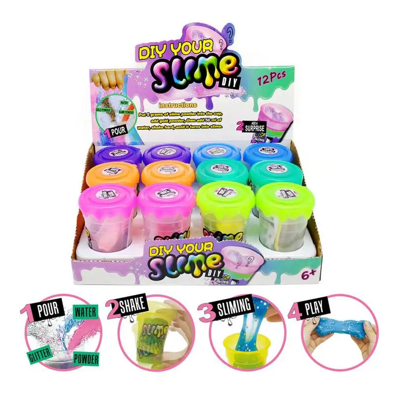 DIY For Slimes Charmss Glitter Make Fluffy SlimesKit Filler Powder Soft Polym Clay Set Antistress Kids Toy