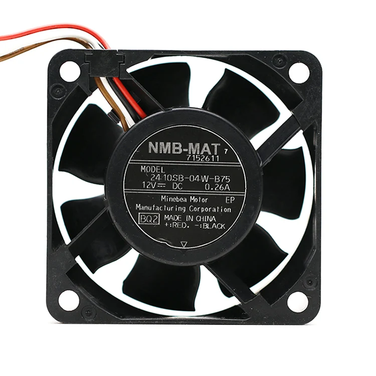 New Original For NMB 2410SB-04W-B75 12V 0.26A 60*60*25MM 6MC 4 Lines  drum washing machine cooling fan