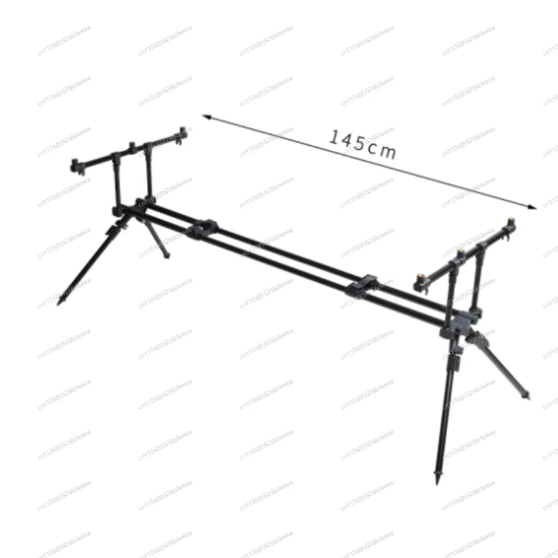 ybjTriple Fishing Rod Holder Frosted Black All-Terrain Stand Free Rod Pillow for Carp & Bank Fishing