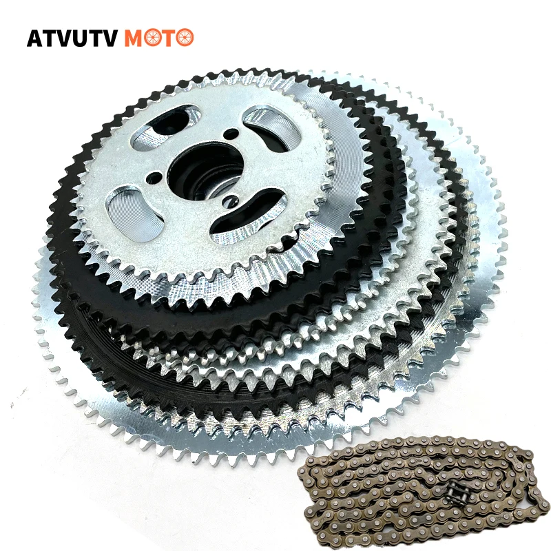 25H Chain 136 Links 47 55 64 65 68 70 80 90 Teeth Rear Sprocket 26/29/54mm For Electric Tricycle Mini Moto Pocket Bike ATV Quad