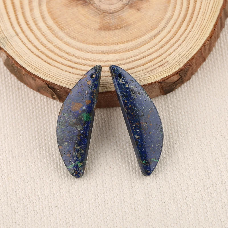 B&F Blue Azurite  Earring Beads for Jewelry Making, Handmade Natural stone beads, Stones for jewelry Making Supplies